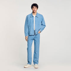 Sandro Men Square cross denim jacket