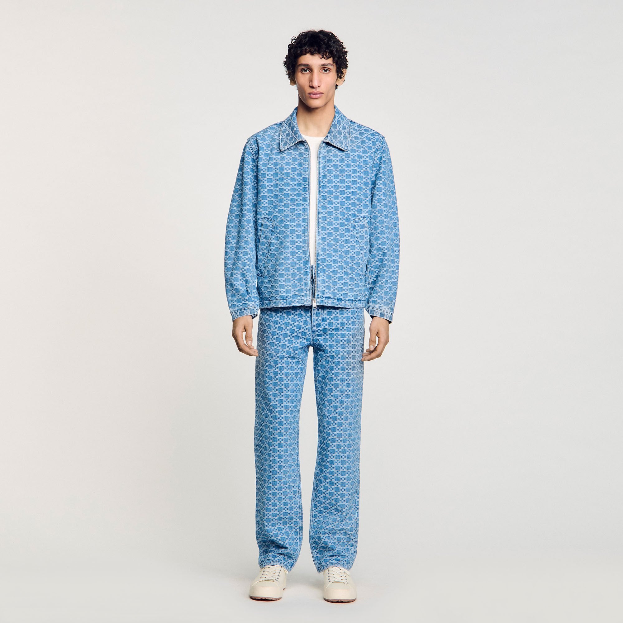 Sandro Men Square cross denim jacket