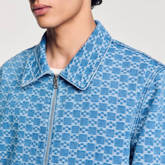 Sandro Men Square cross denim jacket