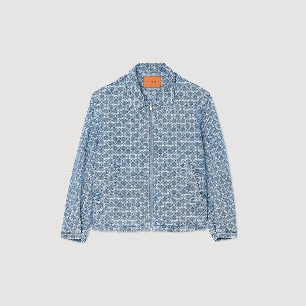Sandro Men Square cross denim jacket
