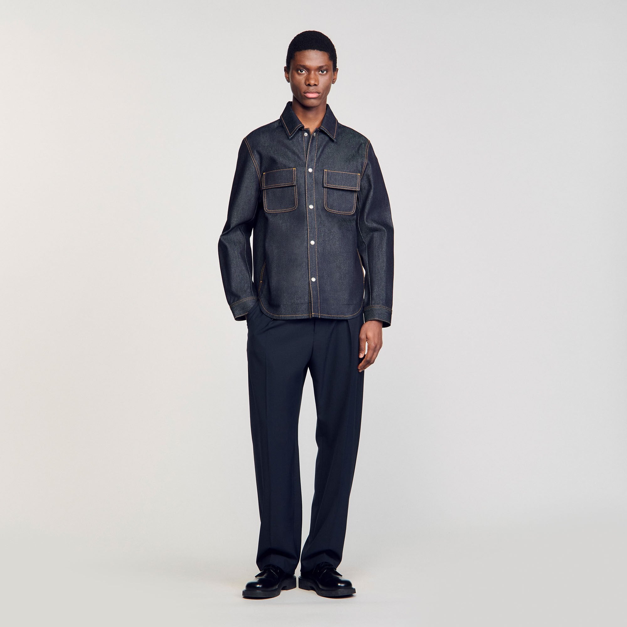 Sandro Men Denim oversized shirt