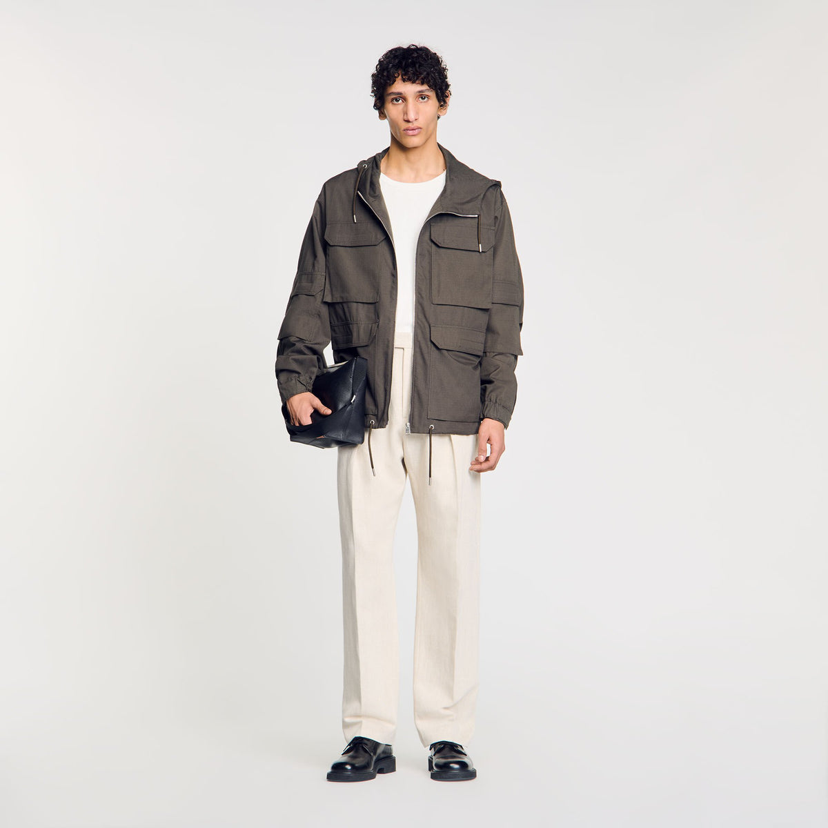 Sandro Men Hooded military parka