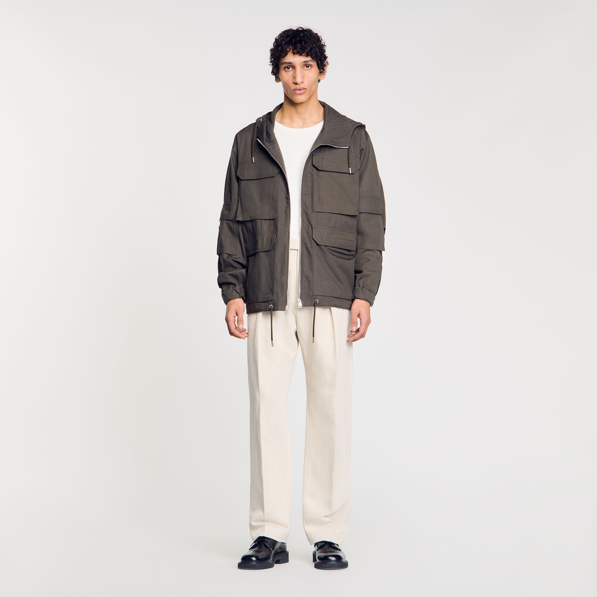 Sandro Men Hooded military parka