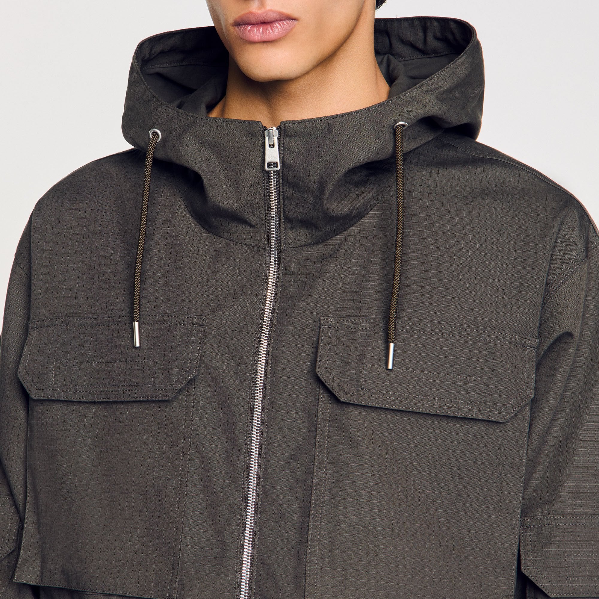 Sandro Men Hooded military parka