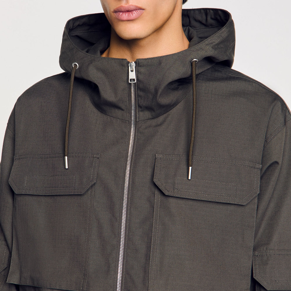 Sandro Men Hooded military parka