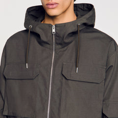 Sandro Men Hooded military parka