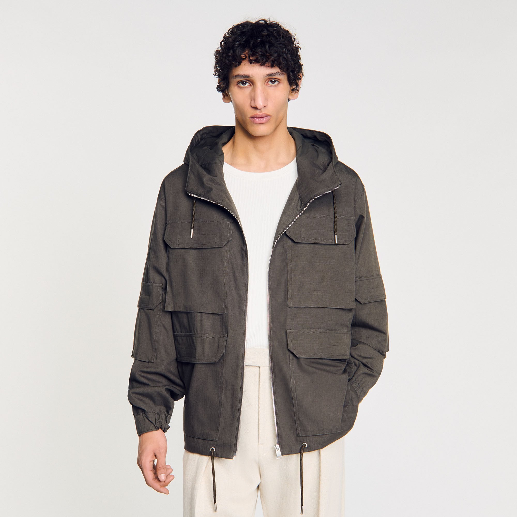 Sandro Men Hooded military parka