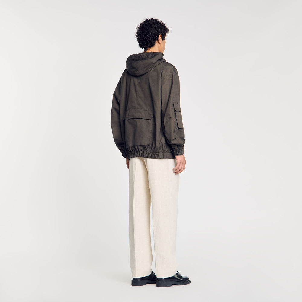 Sandro Men Hooded military parka