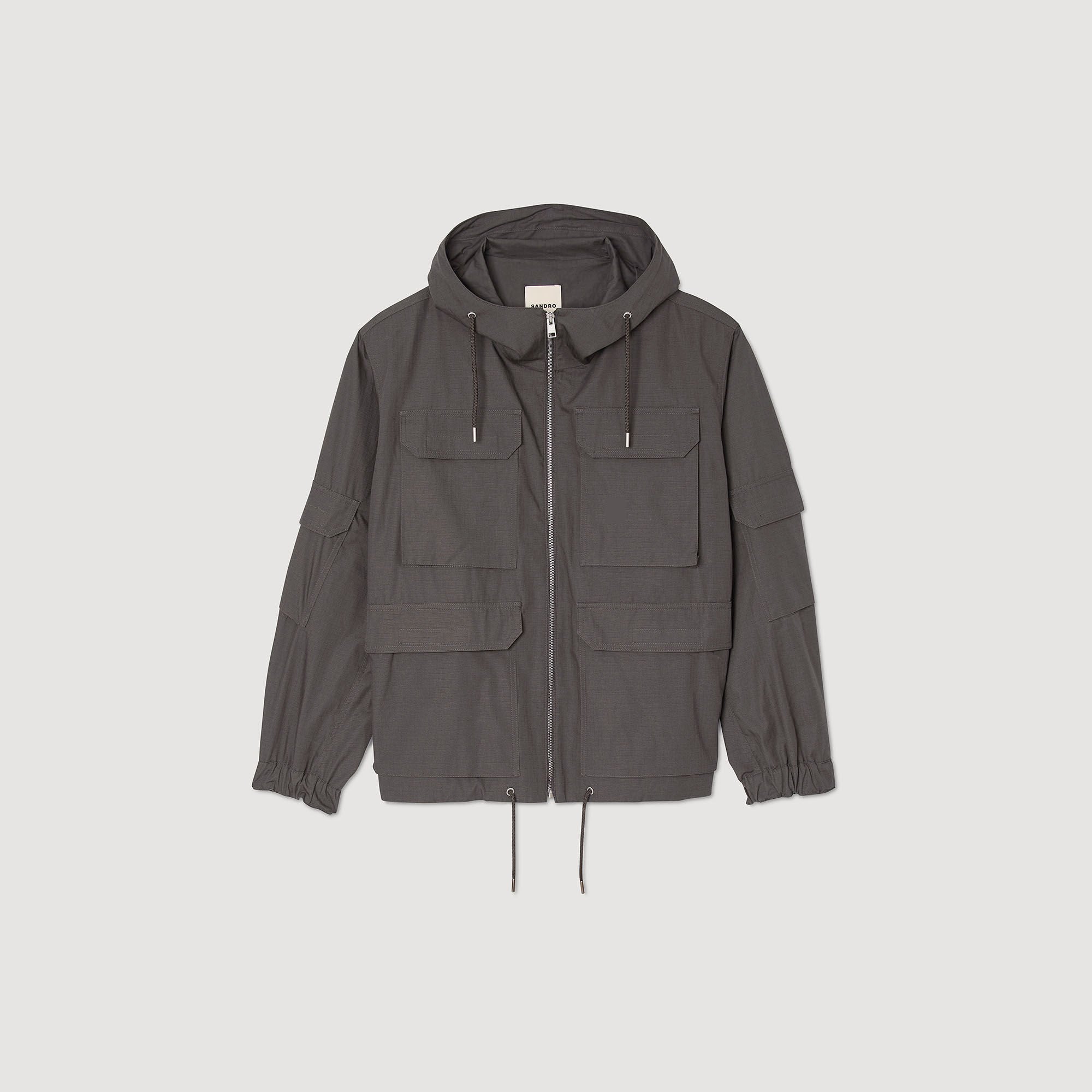 Sandro Men Hooded military parka