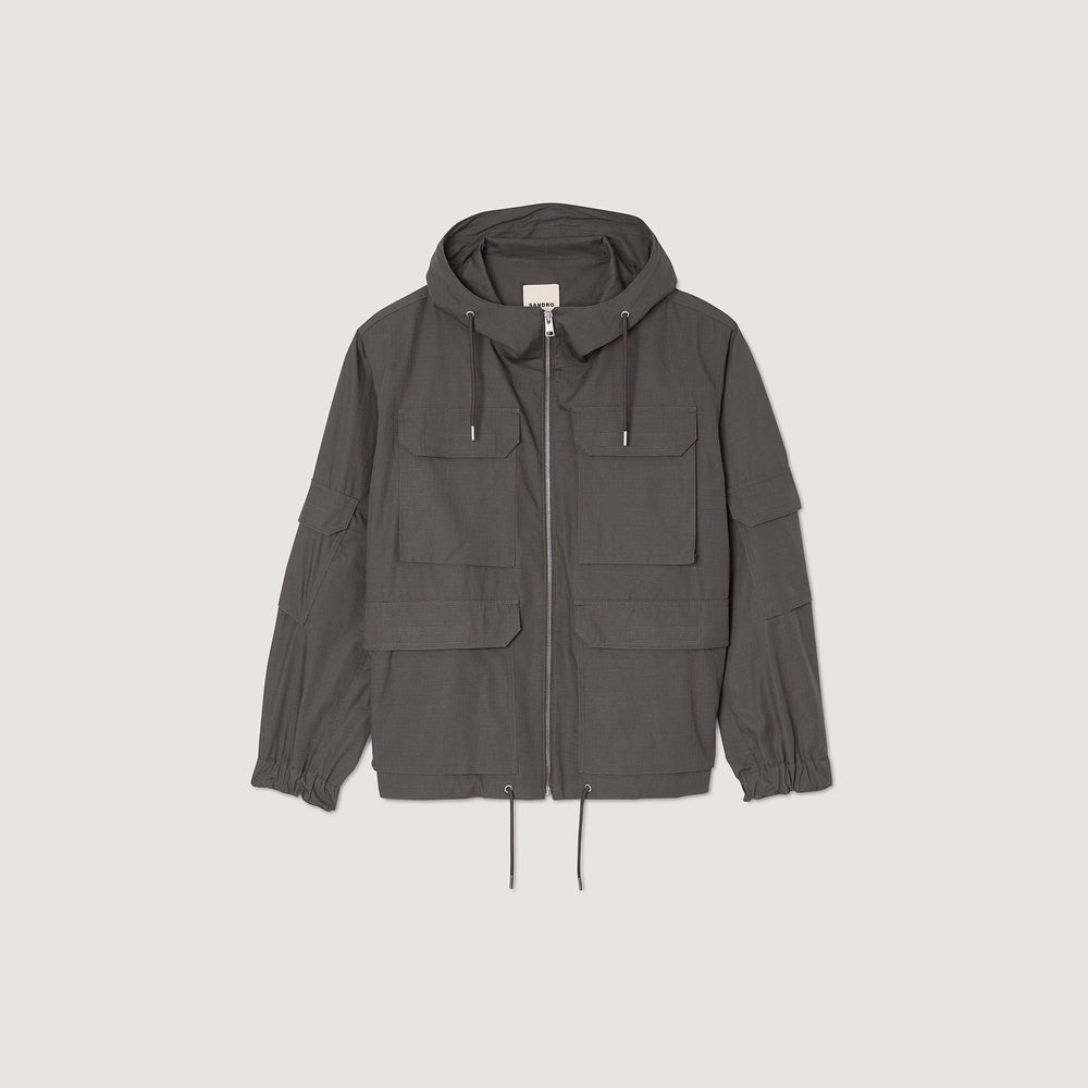 Sandro Men Hooded military parka