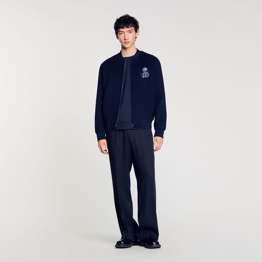 Sandro Men Double-faced snake-detail jacket