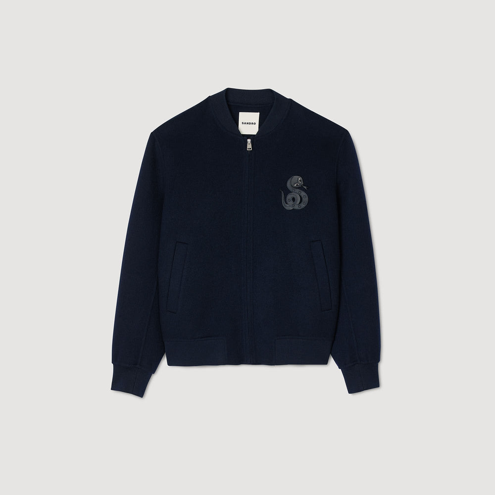 Sandro Men Double-faced snake-detail jacket