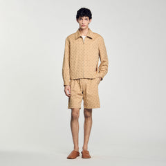 Sandro Men Square Cross zip-up jacket