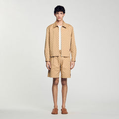 Sandro Men Square Cross zip-up jacket