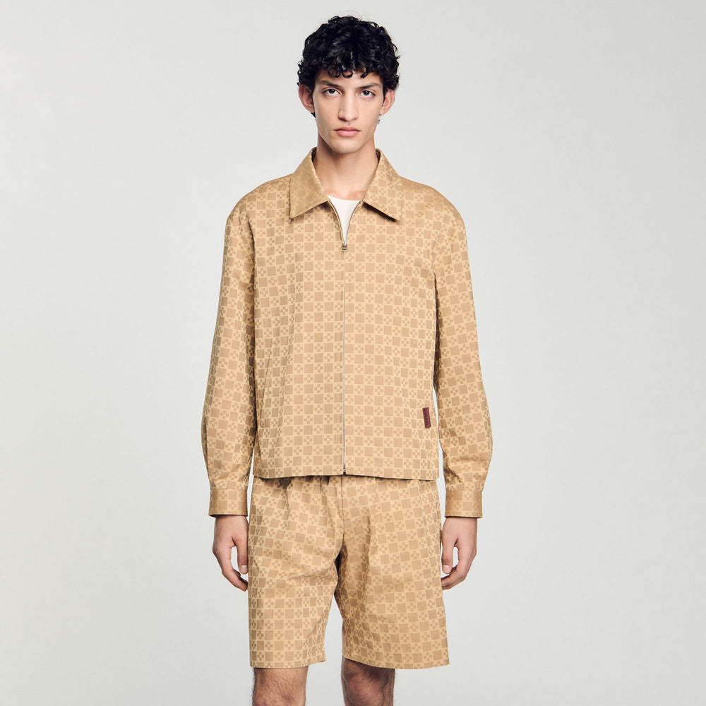 Sandro Men Square Cross zip-up jacket