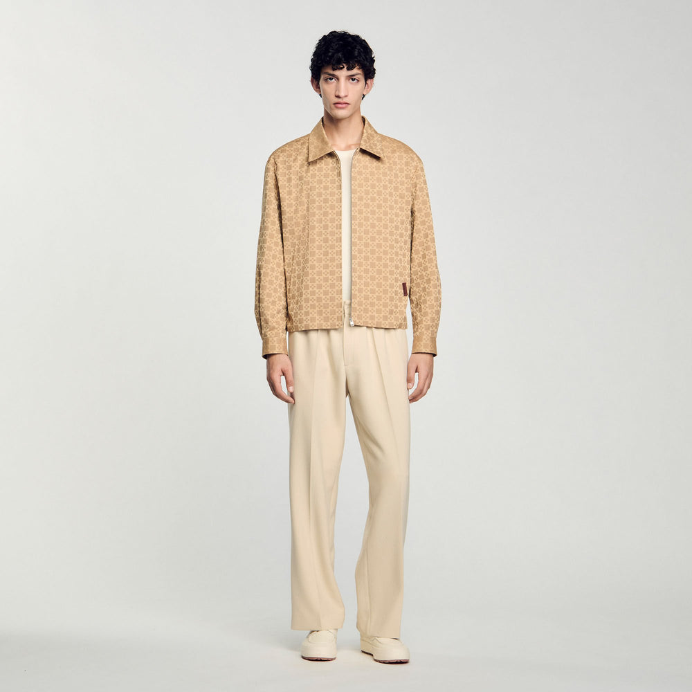 Sandro Men Square Cross zip-up jacket