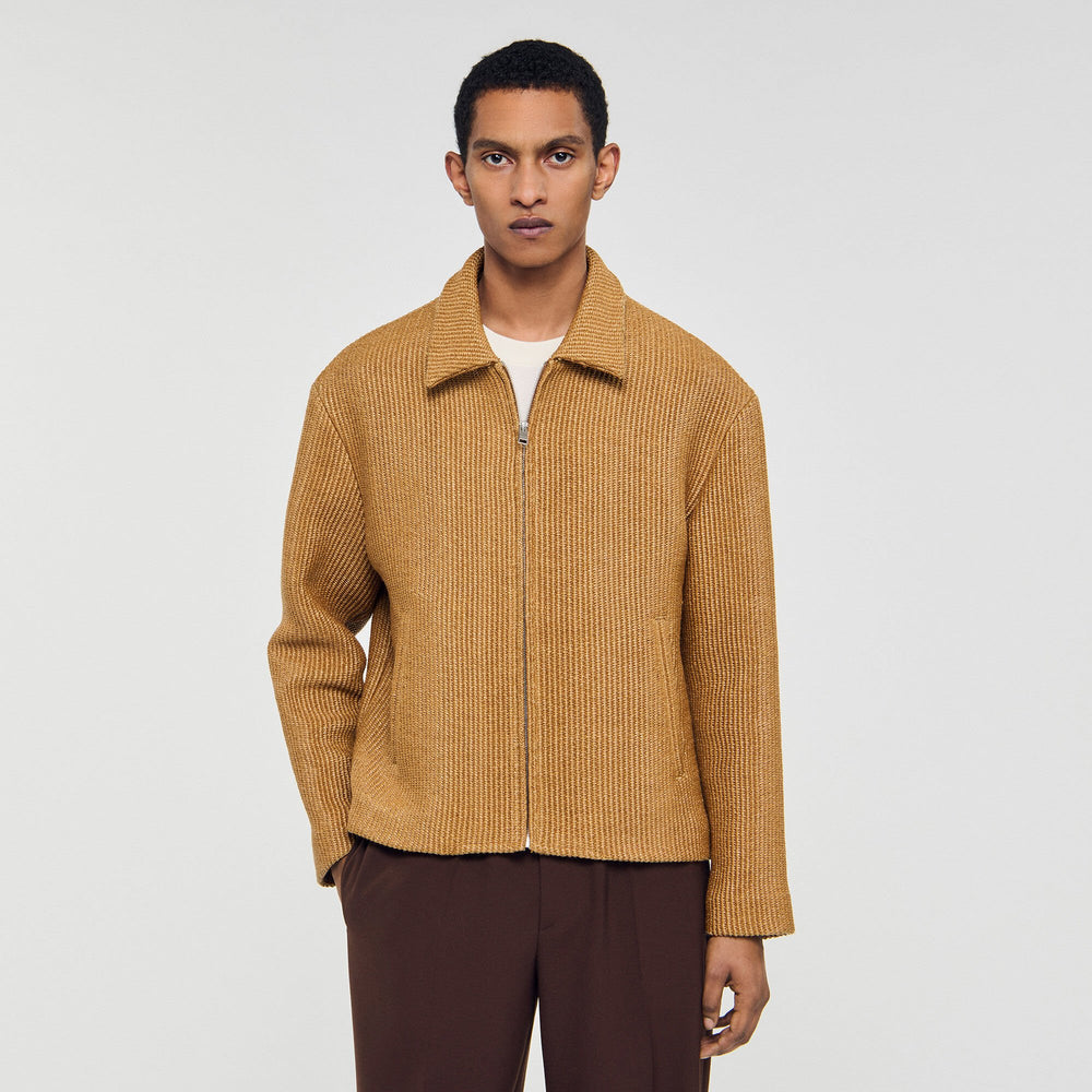 Sandro Men Woven raffia jacket