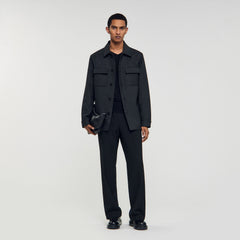 Sandro Men Wool overshirt with pockets