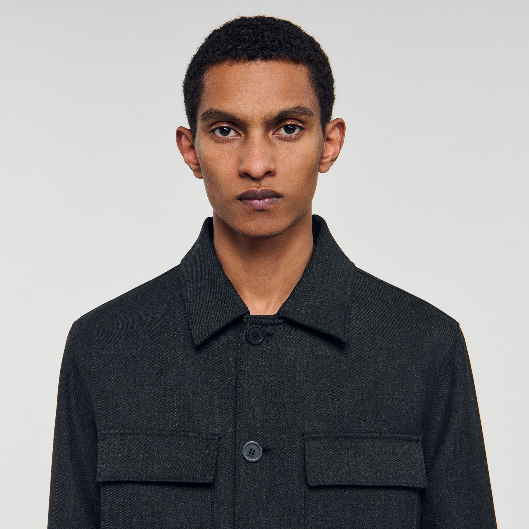 Sandro Men Wool overshirt with pockets