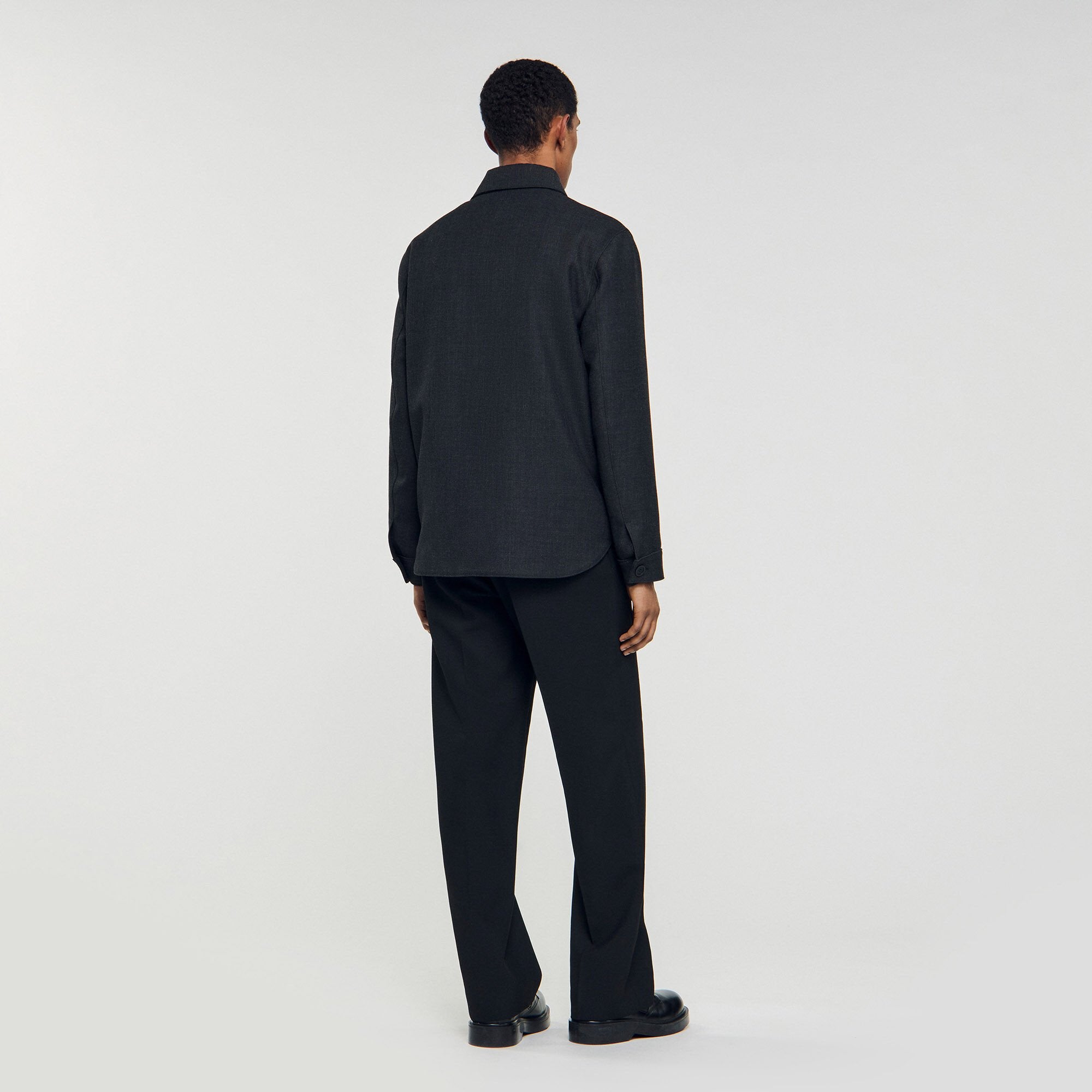 Sandro Men Wool overshirt with pockets