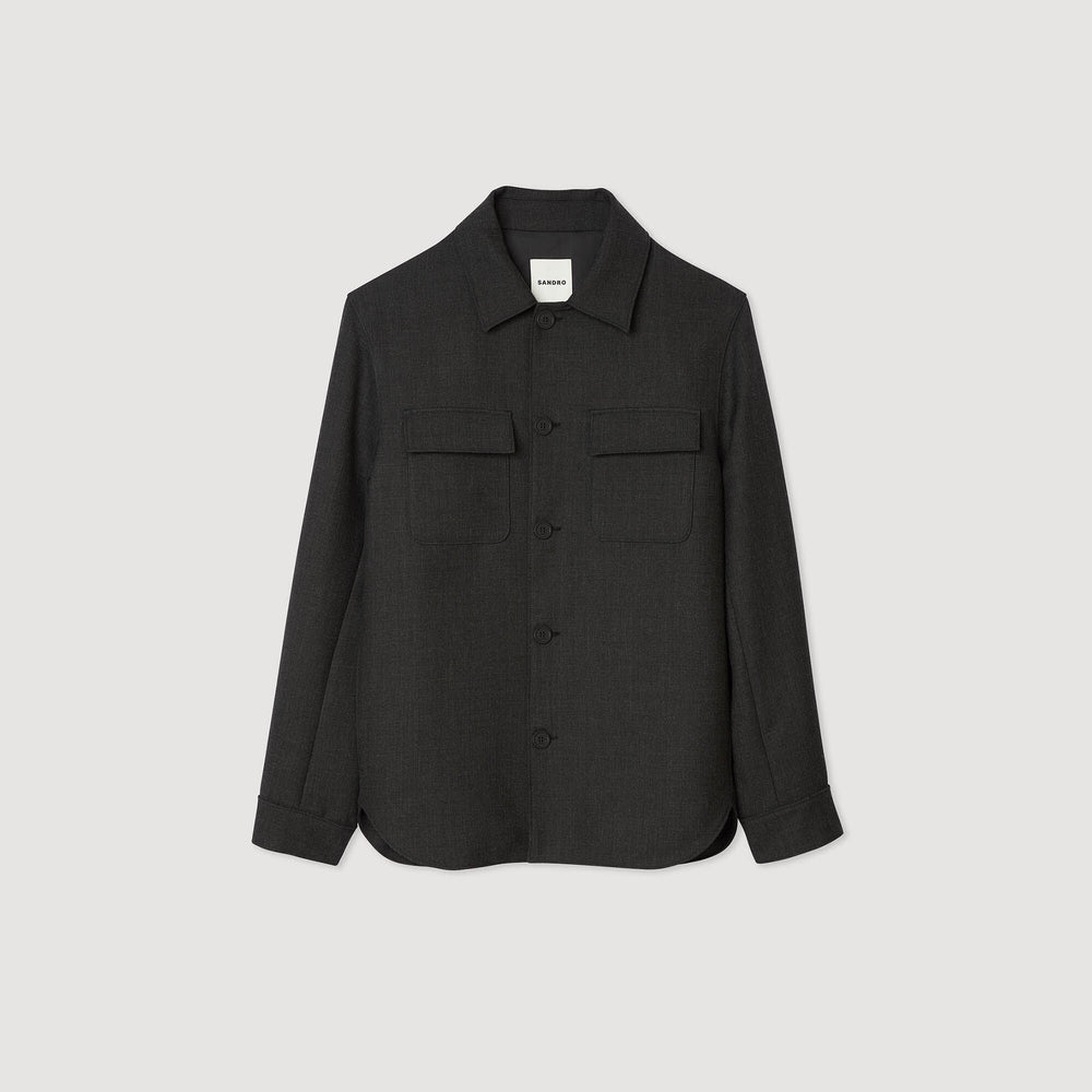 Sandro Men Wool overshirt with pockets
