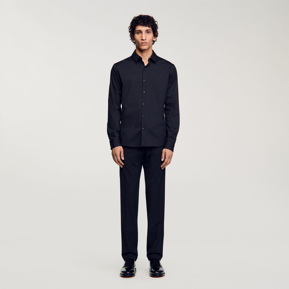 Sandro Men Fitted stretch cotton shirt