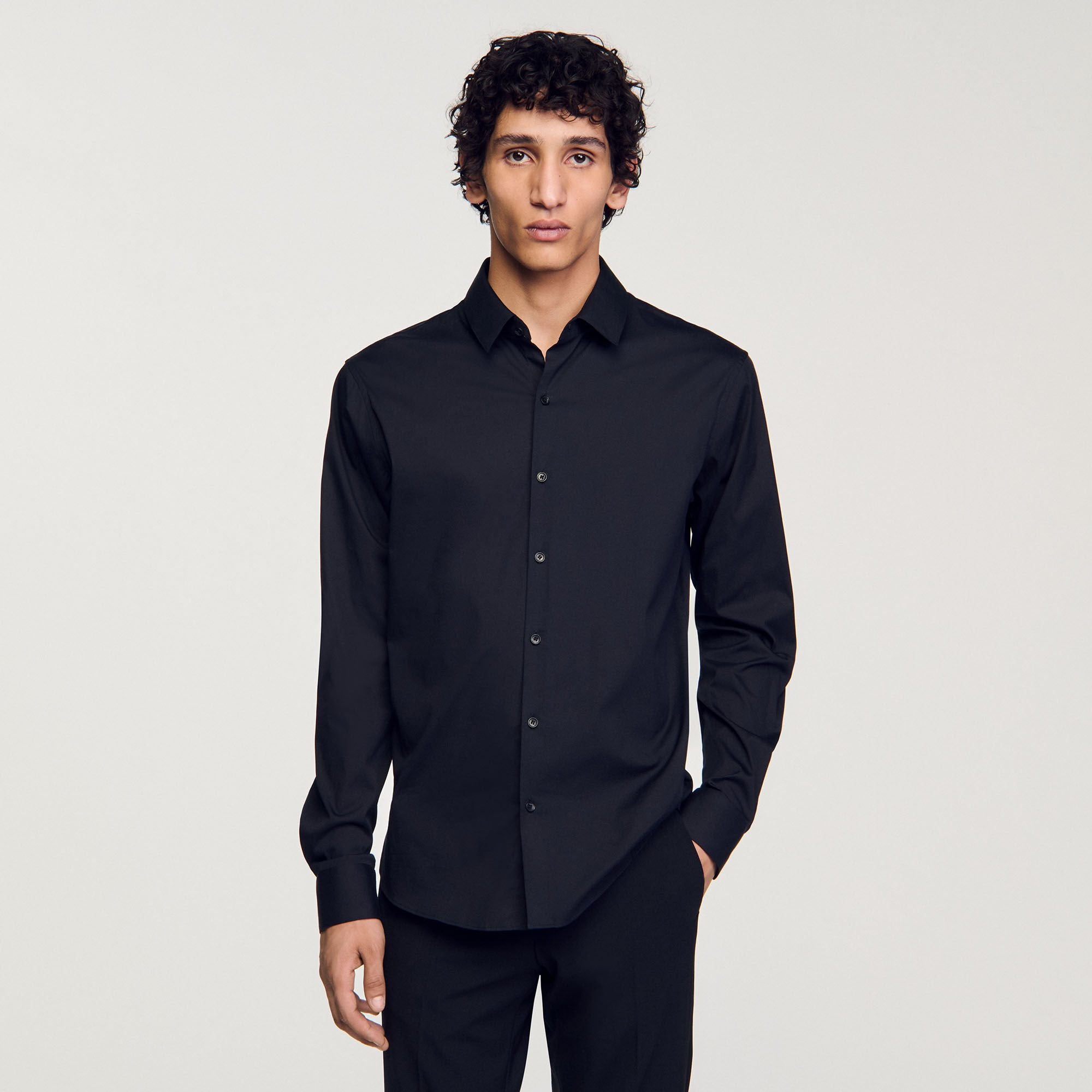 Sandro Men Fitted stretch cotton shirt