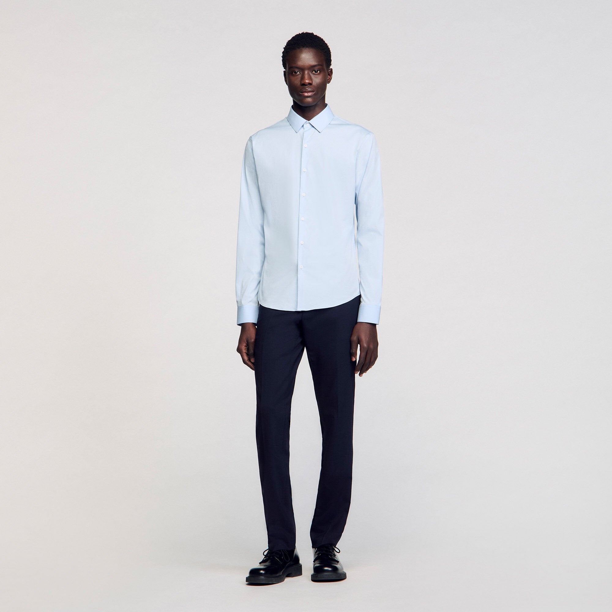 Sandro Men Fitted stretch cotton shirt