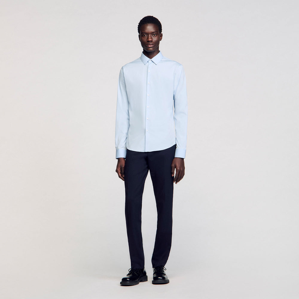 Sandro Men Fitted stretch cotton shirt