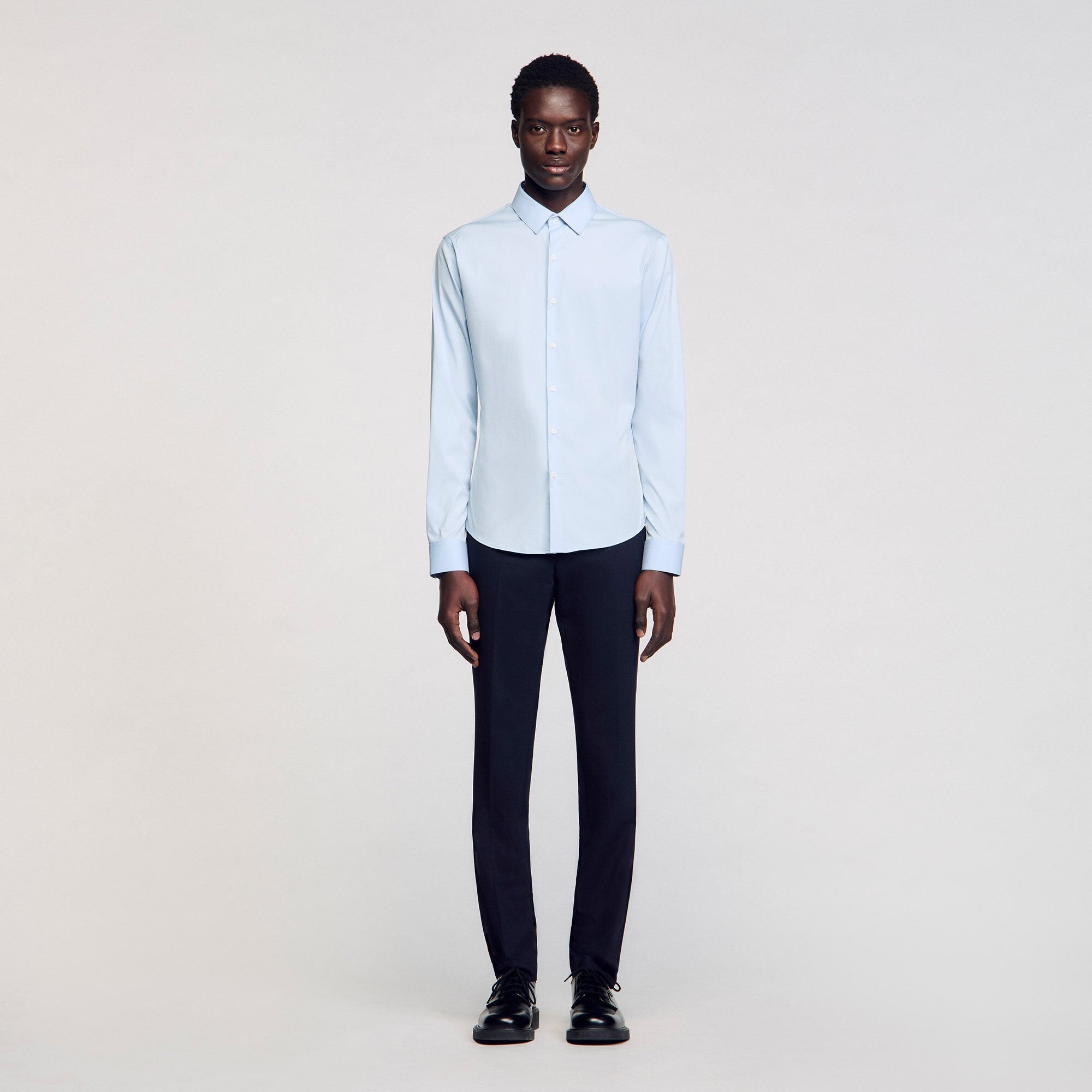 Sandro Men Fitted stretch cotton shirt