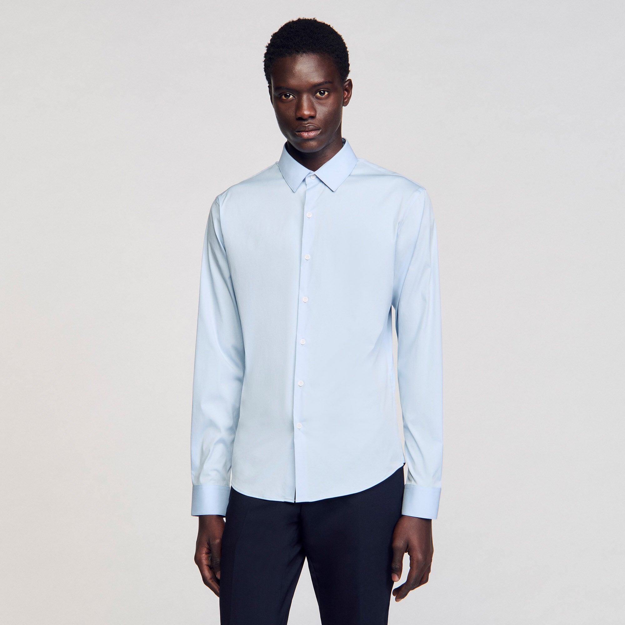Sandro Men Fitted stretch cotton shirt