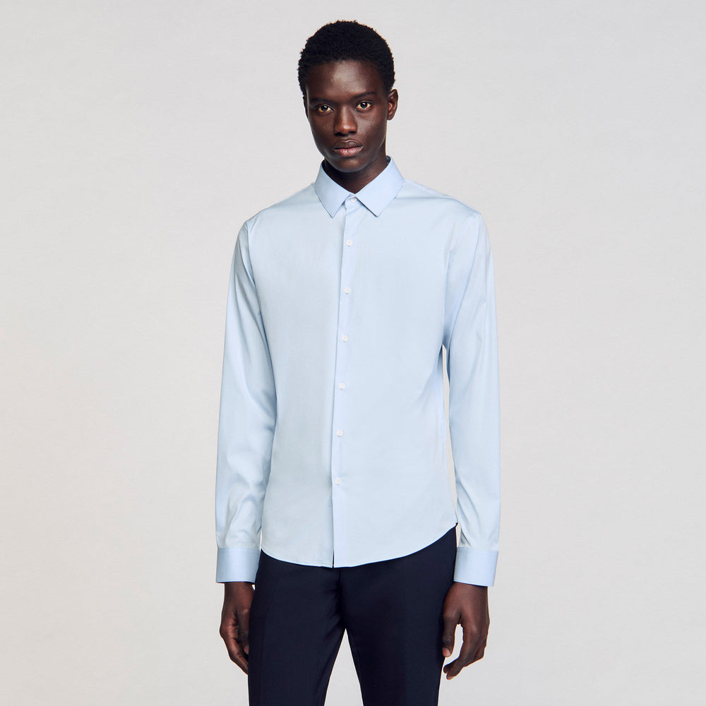 Sandro Men Fitted stretch cotton shirt