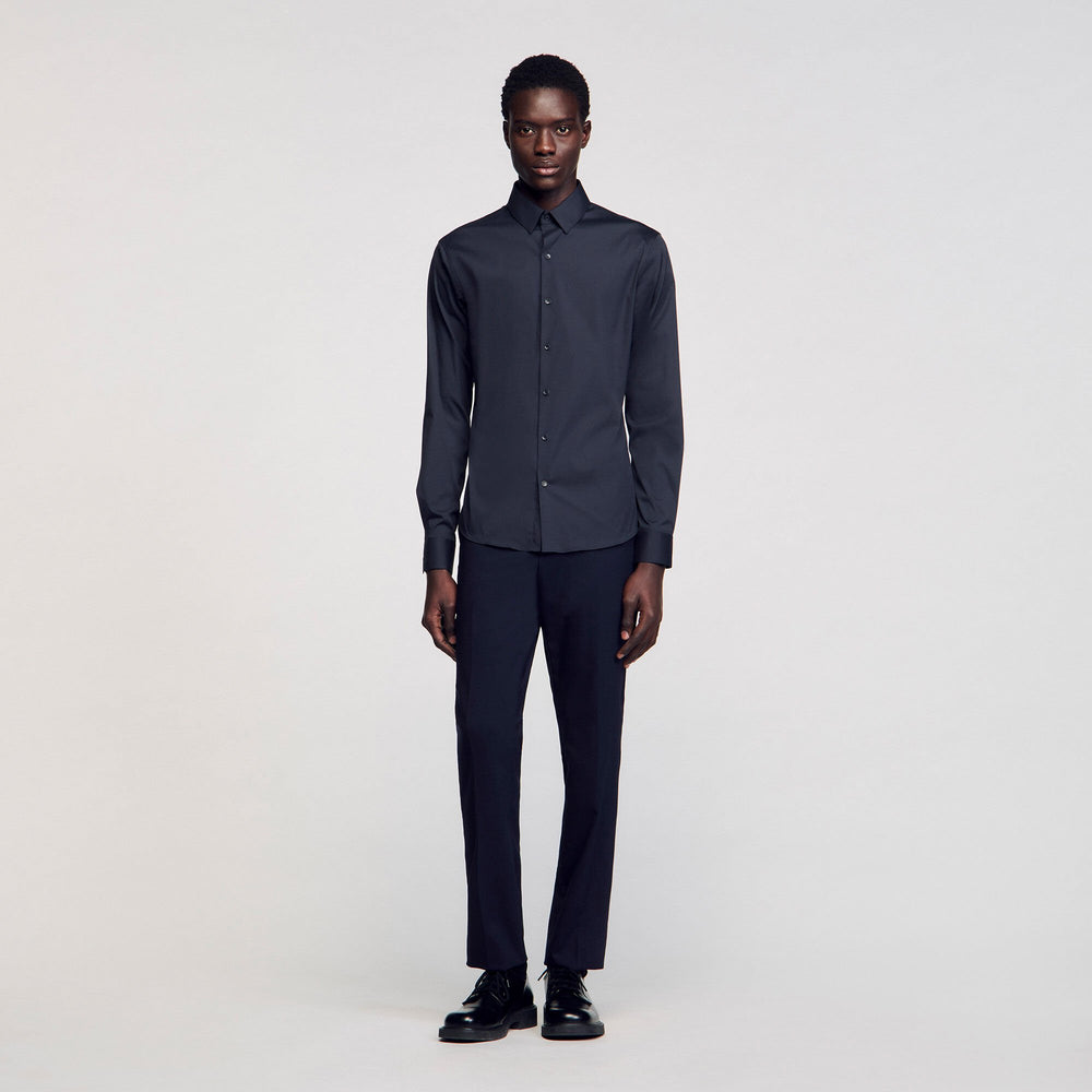Sandro Men Fitted stretch cotton shirt