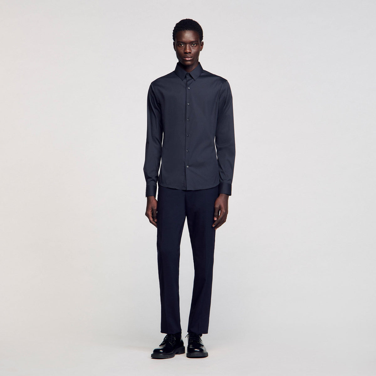 Sandro Men Fitted stretch cotton shirt