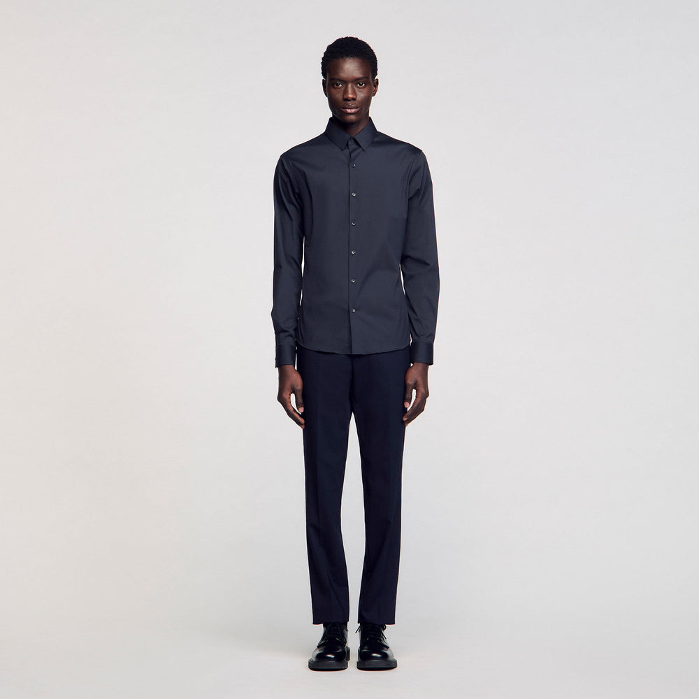 Sandro Men Fitted stretch cotton shirt