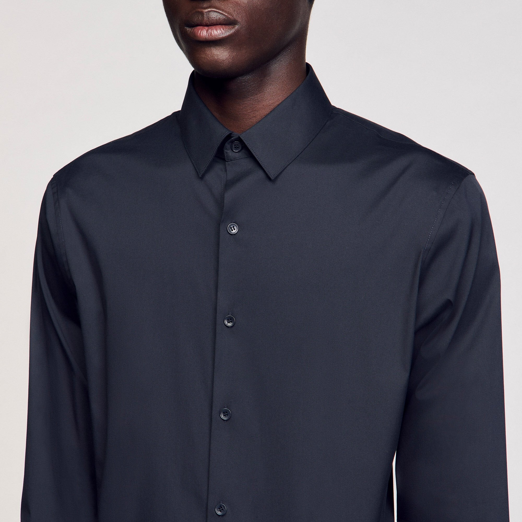 Sandro Men Fitted stretch cotton shirt