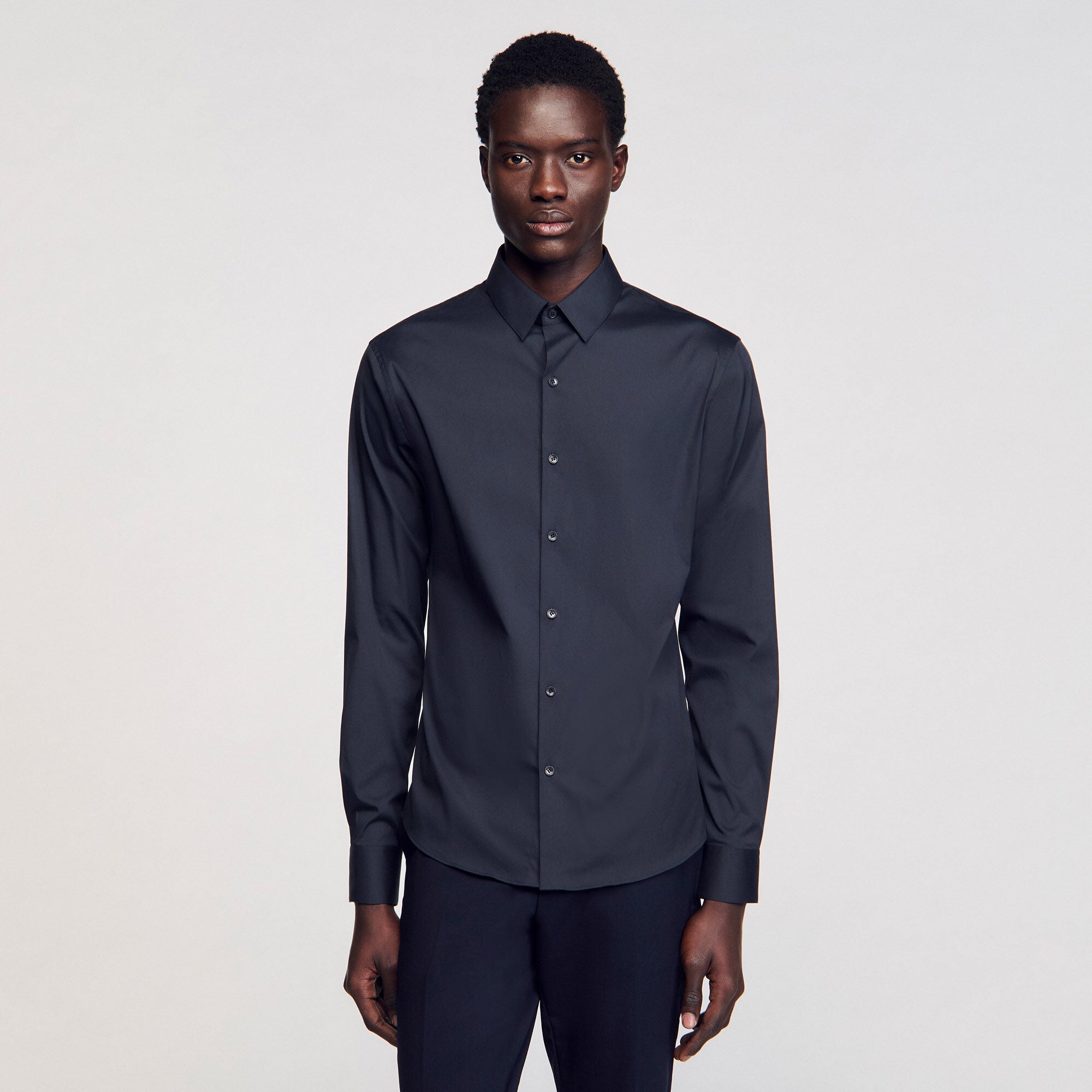 Sandro Men Fitted stretch cotton shirt