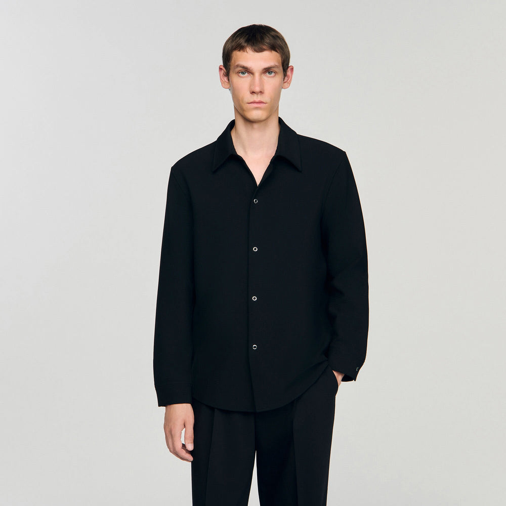 Sandro Men Long-sleeved jersey shirt