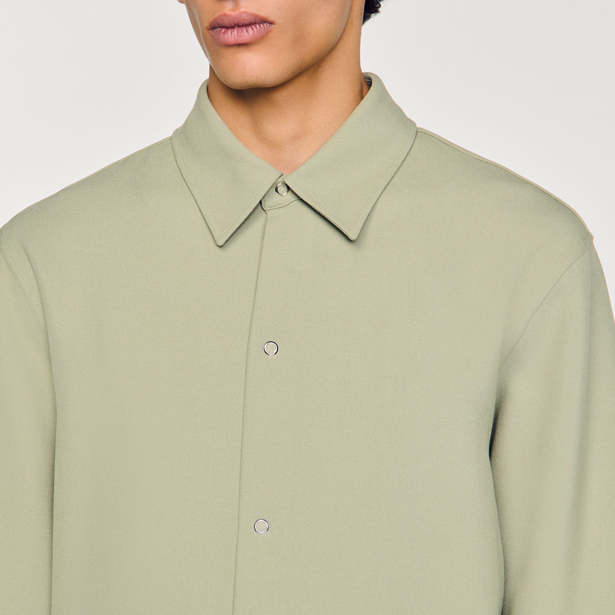Sandro Men Long-sleeved jersey shirt