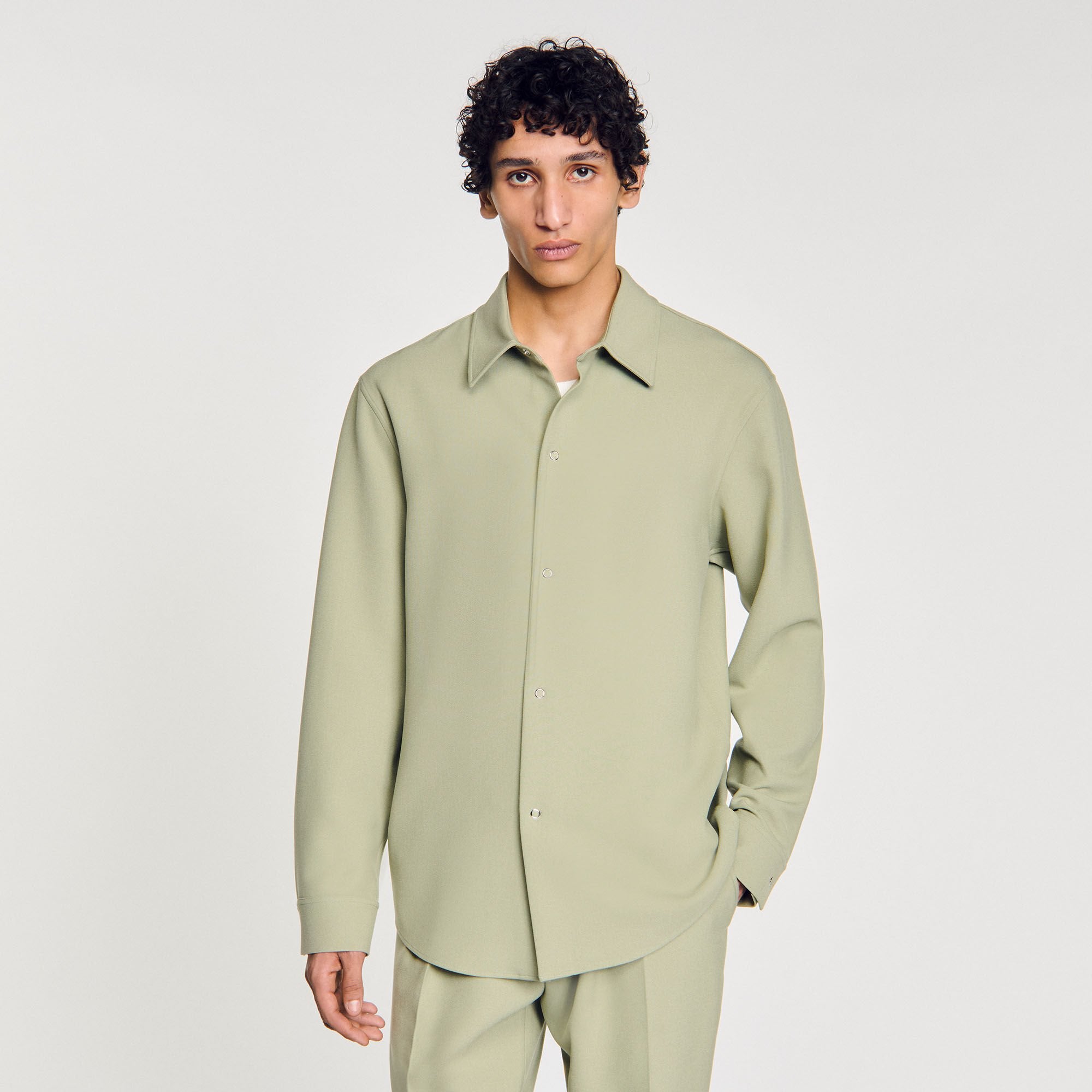 Sandro Men Long-sleeved jersey shirt