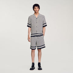 Sandro Men Square Cross short-sleeved shirt