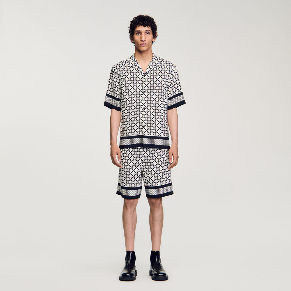 Sandro Men Square Cross short-sleeved shirt