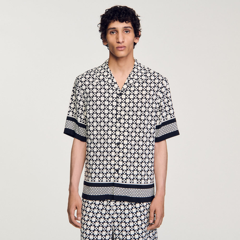 Sandro Men Square Cross short-sleeved shirt