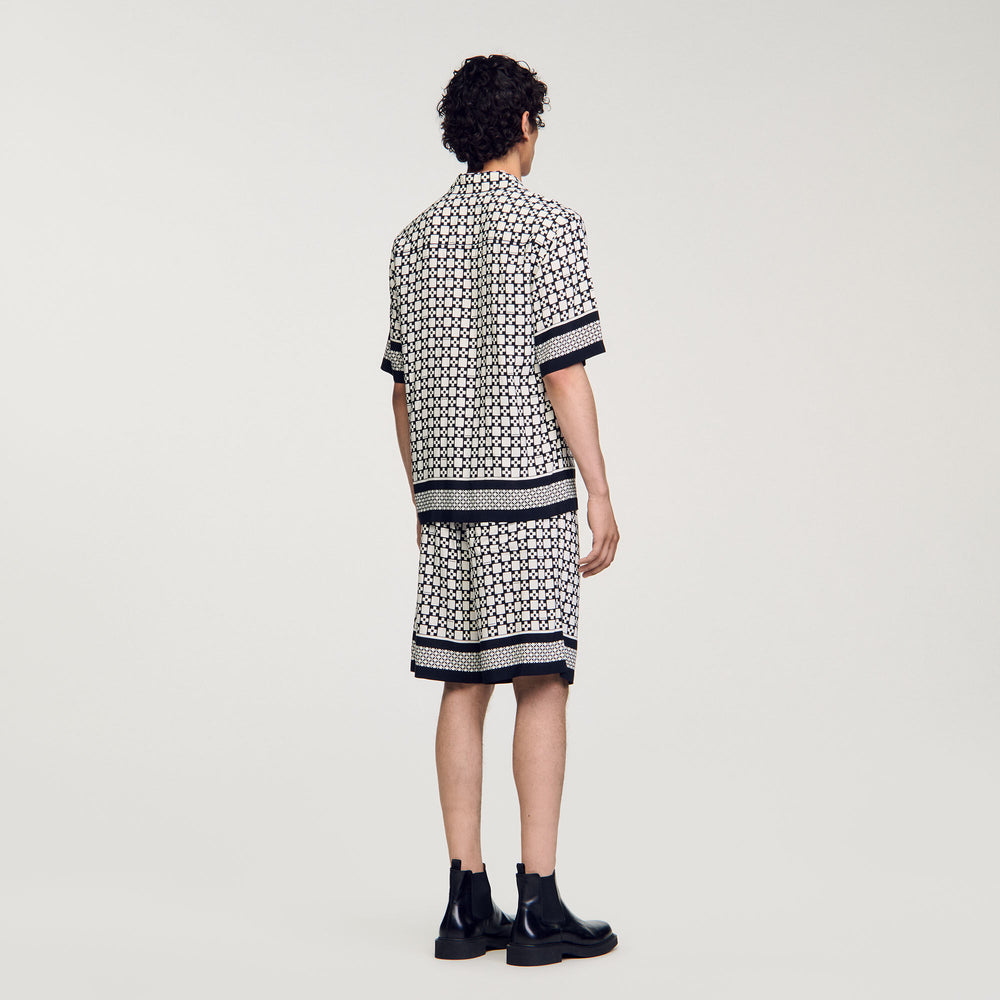 Sandro Men Square Cross short-sleeved shirt