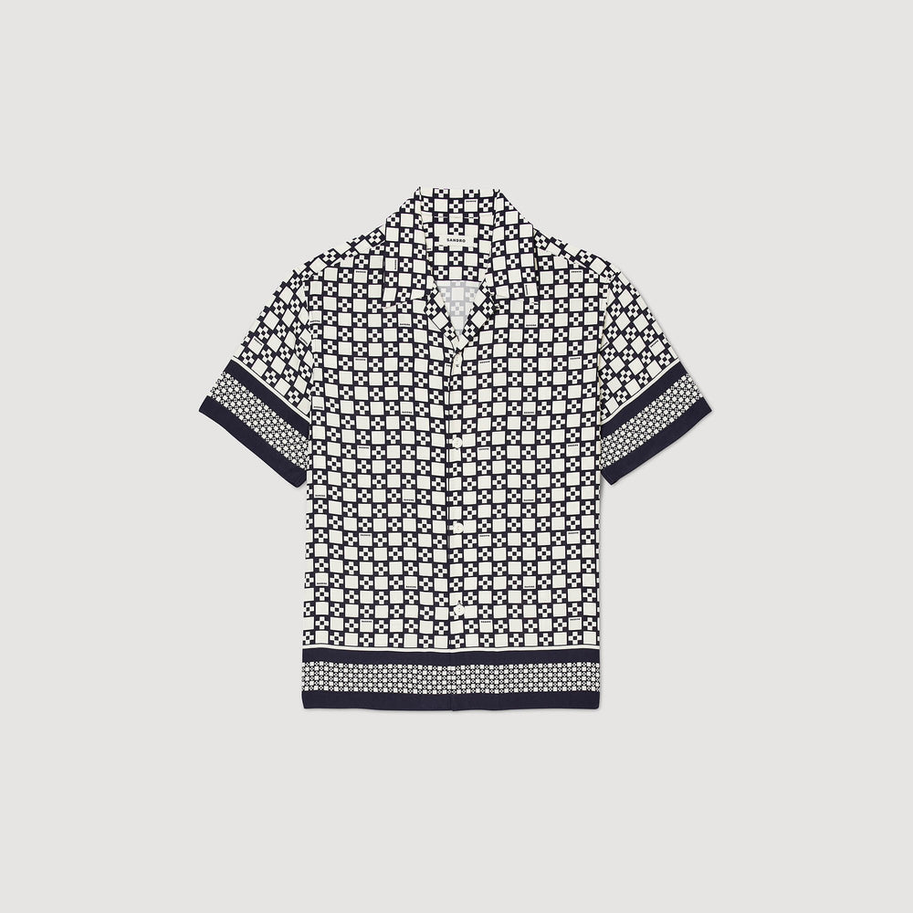 Sandro Men Square Cross short-sleeved shirt