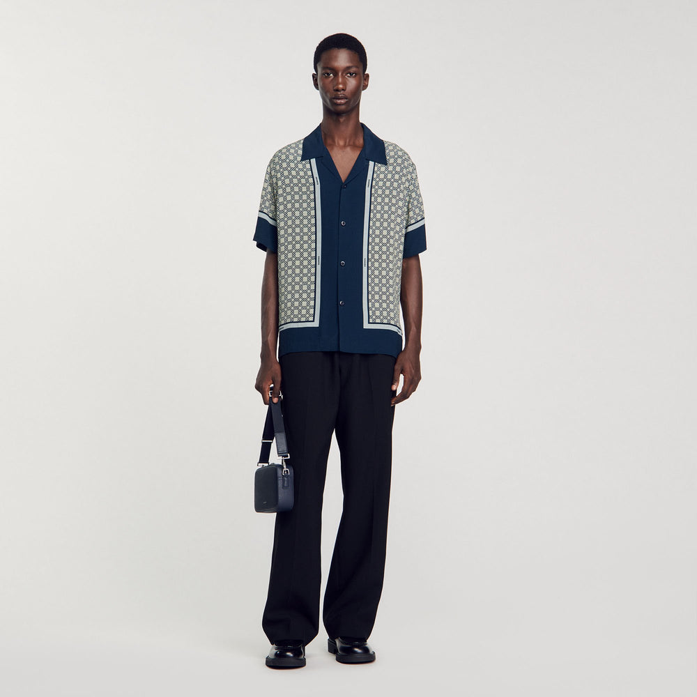 Sandro Men Short-sleeved patterned shirt