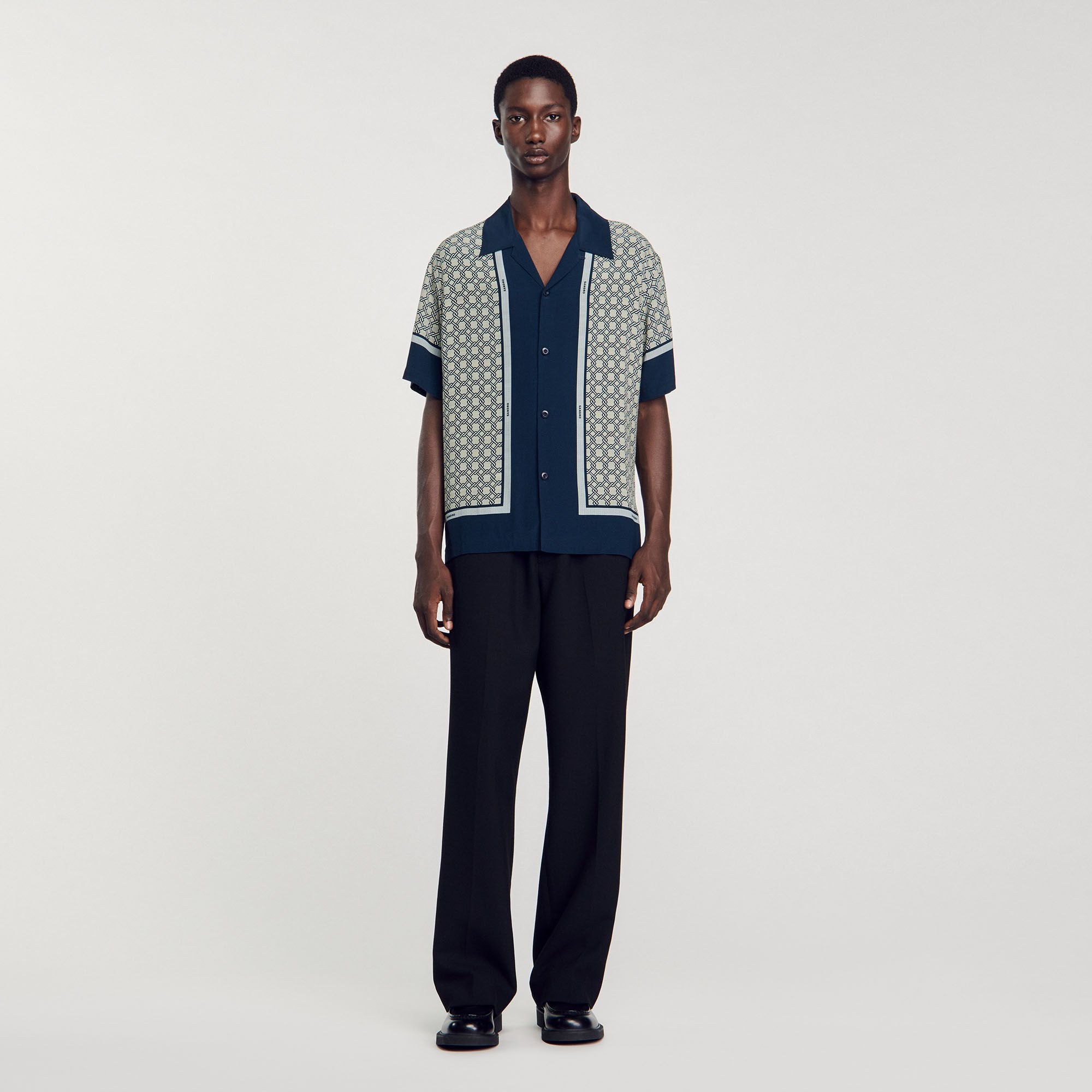 Sandro Men Short-sleeved patterned shirt