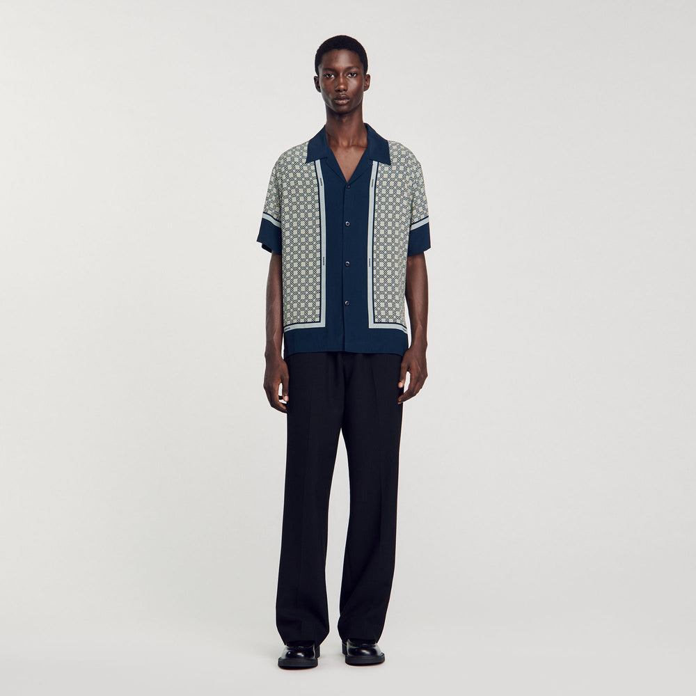 Sandro Men Short-sleeved patterned shirt