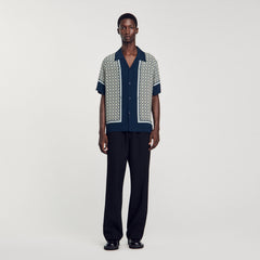 Sandro Men Short-sleeved patterned shirt