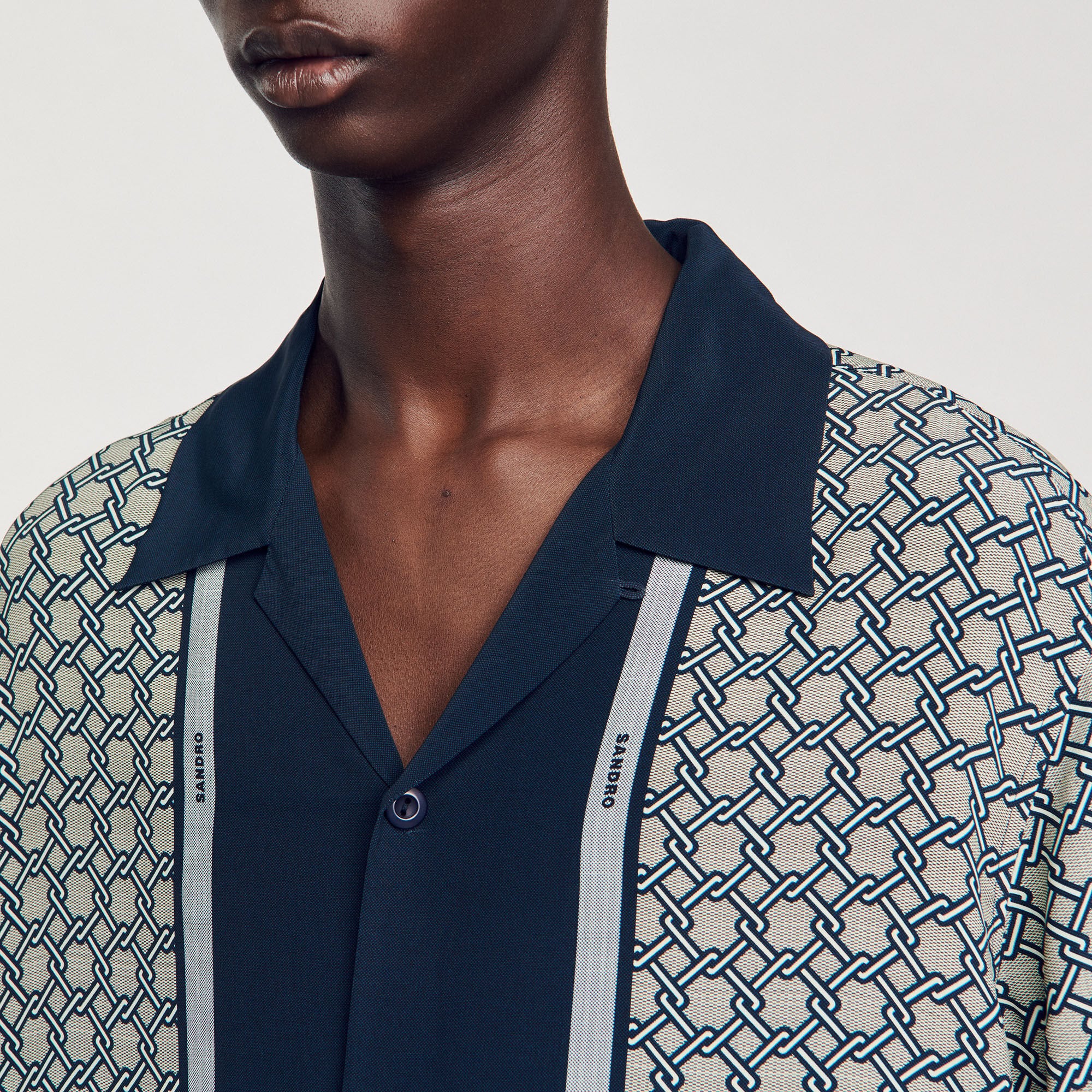 Sandro Men Short-sleeved patterned shirt